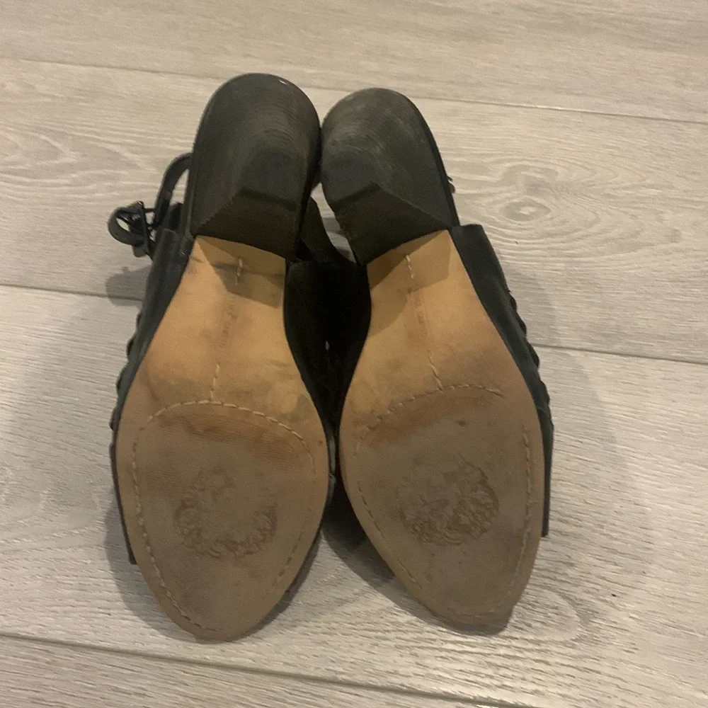 Vince Camuto Wedge Sandals - Black - Size 8.5 M - Picture 11 of 13